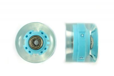 Blank Skateboard Cruiser Wheels LED Blue 82A 65mm