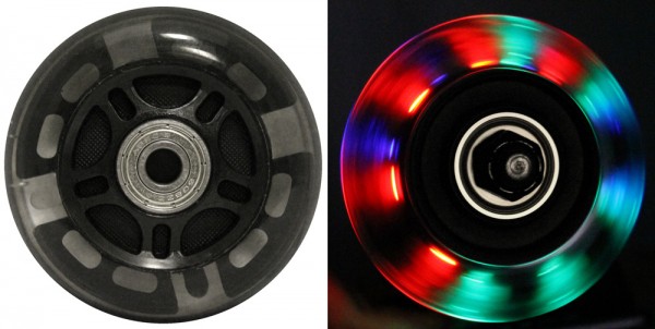 Blank Inline Skate Wheels 76mm Clear LED multicolor 82a