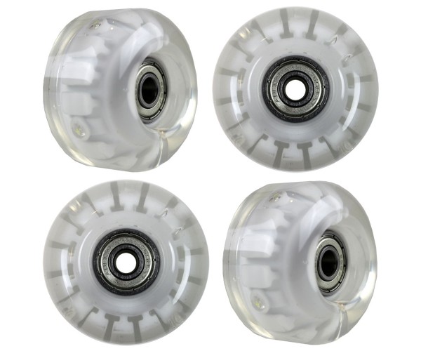 Blank Skateboard Rollen LED Weiss 99A 54mm