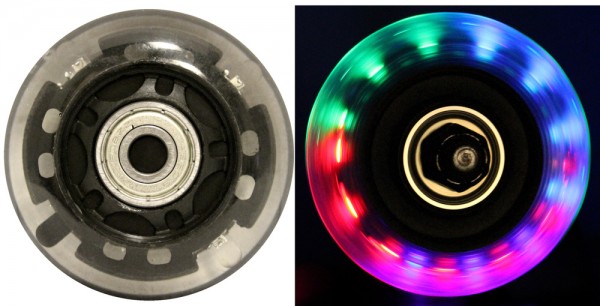 Blank Inline Skate Wheels 64mm Clear LED multicolor 82a