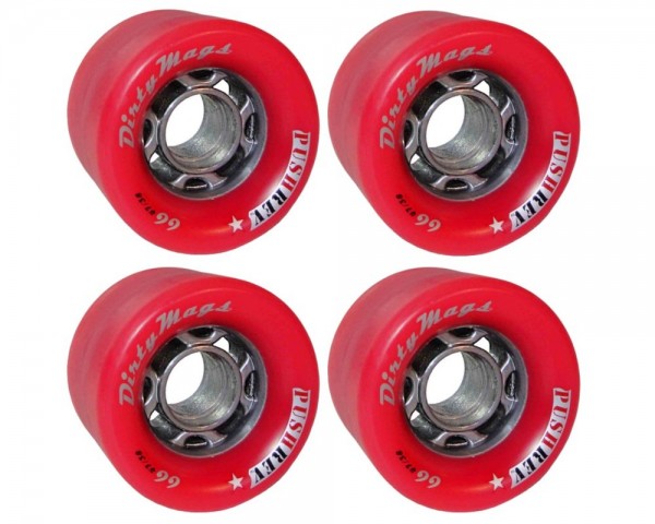 PUSHREV Dirty Mags Longboard Wheels 66mm 82A Red