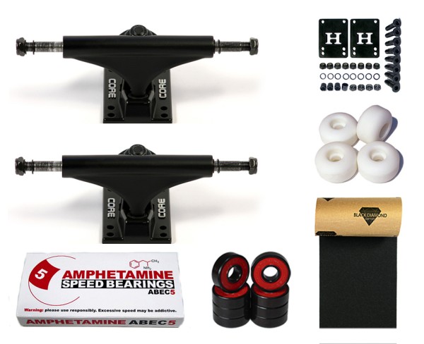 Core Trucks Skateboard Achsen Set Schwarz 5.5